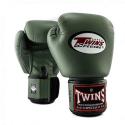 Luvas de boxe de couro verde Twins BGVL 3