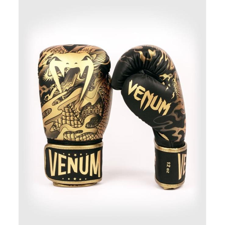 Luvas de boxe Venum Dragon's Flight pretas / douradas