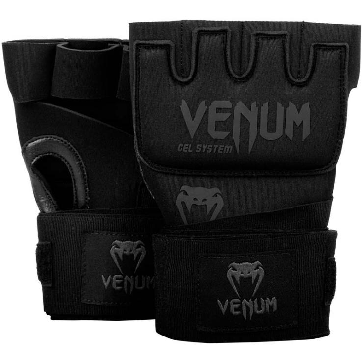 Venum Gel Kontact luva de boxe-bandagem preto fosco (par)