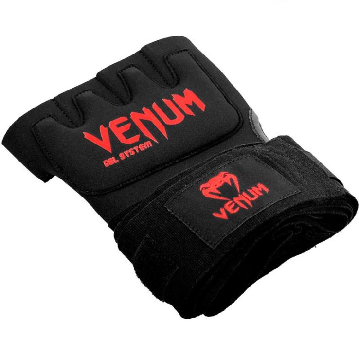 Venum Gel Kontact luva de boxe-bandagem Preto/Vermelho (Par)