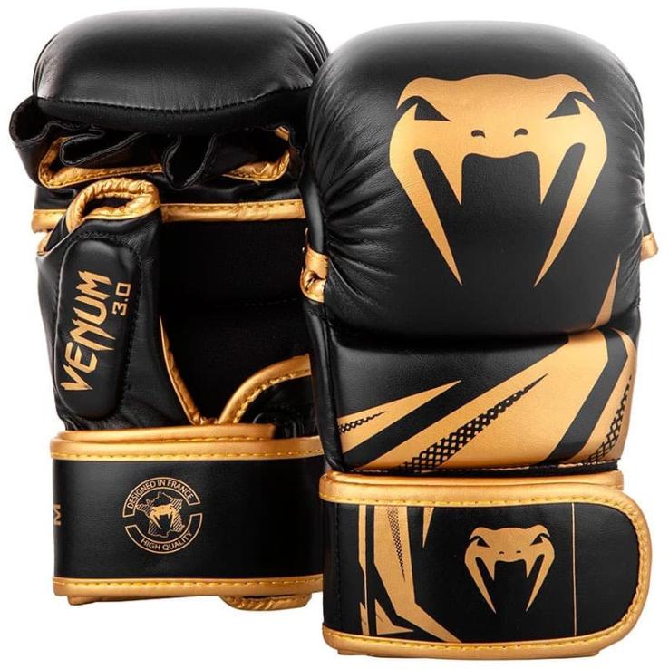 Venum Challenger 3.0 Sparring MMA Luvas Pretas/Ouro 7 onças