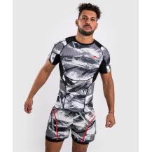 Rashguard manga curta Venum Electron 3.0 cinza/vermelho