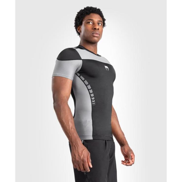 Rashguard de manga curta Venum Tempest - preto cinza