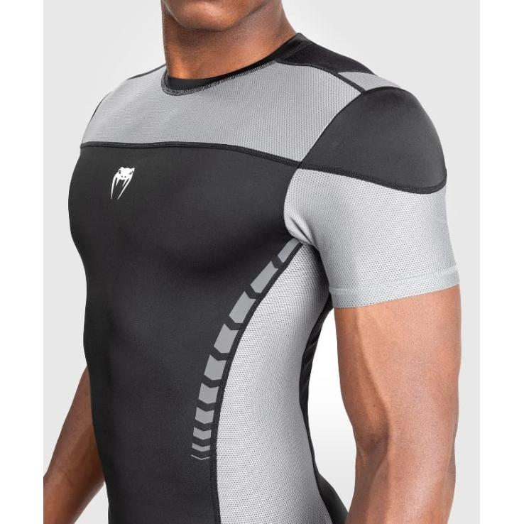 Rashguard de manga curta Venum Tempest - preto cinza