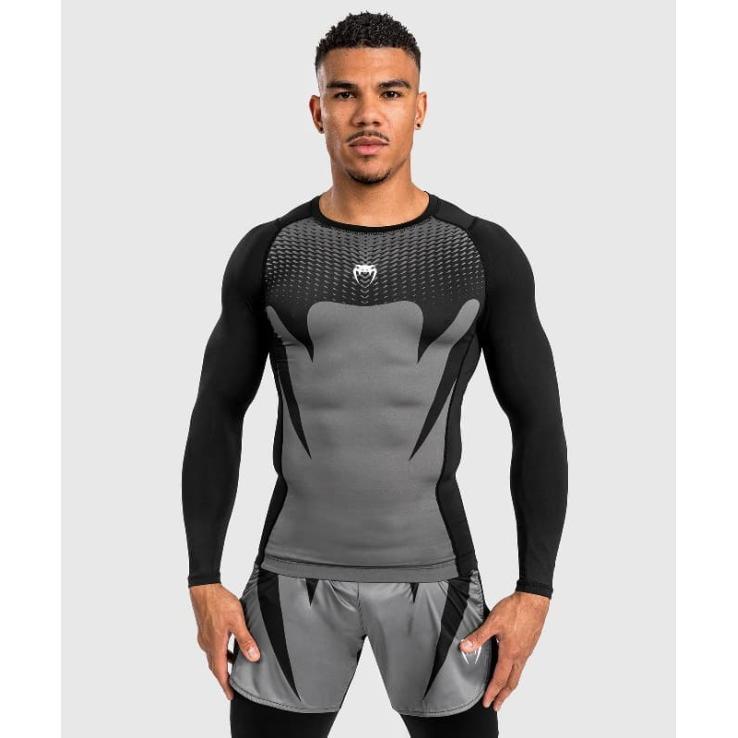 Venum Attack rashguard manga longa - preto cinza