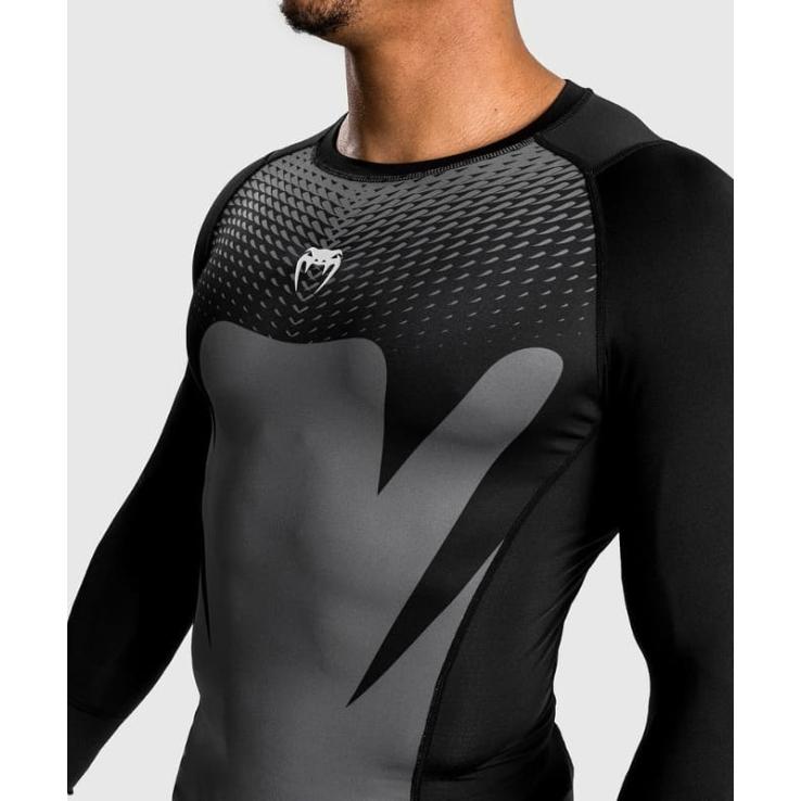 Venum Attack rashguard manga longa - preto cinza