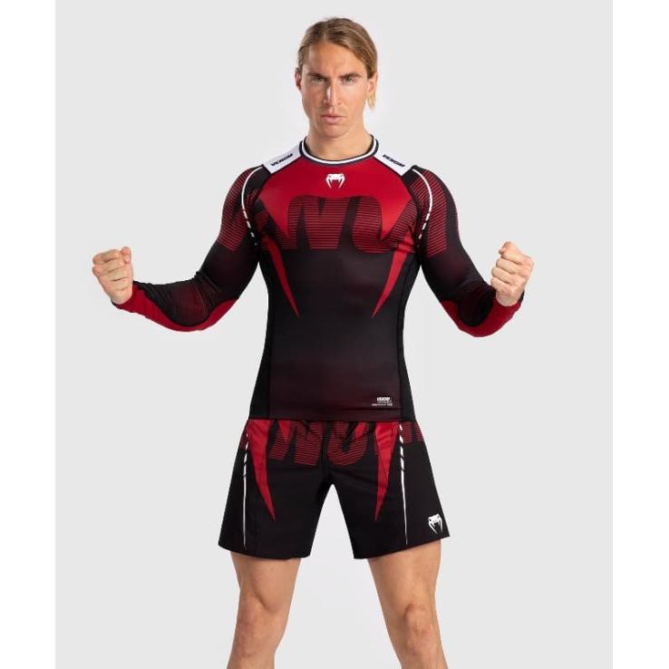 Venum Adrenaline manga comprida rashguard - preto vermelho