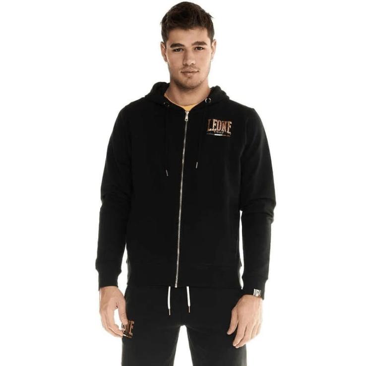 Leone Zip-Up Hoodie dourado preto M5047