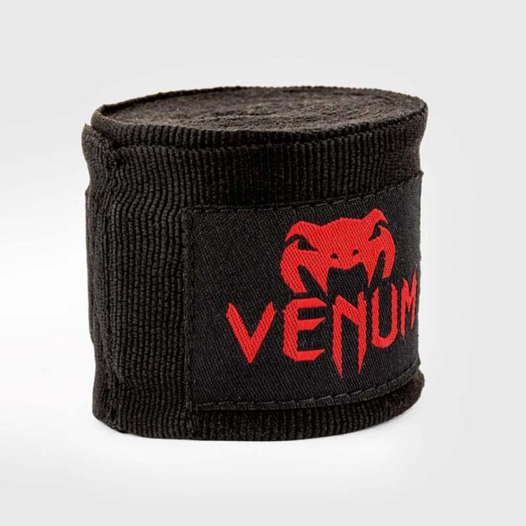 Ligaduras de boxe Venum pretas/vermelhas (Par)